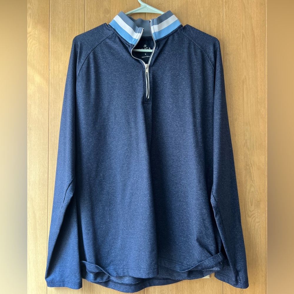 Vuga Sweatshirt Men’s Size Large Blue Long Sleeve Pullover Quarter Zip